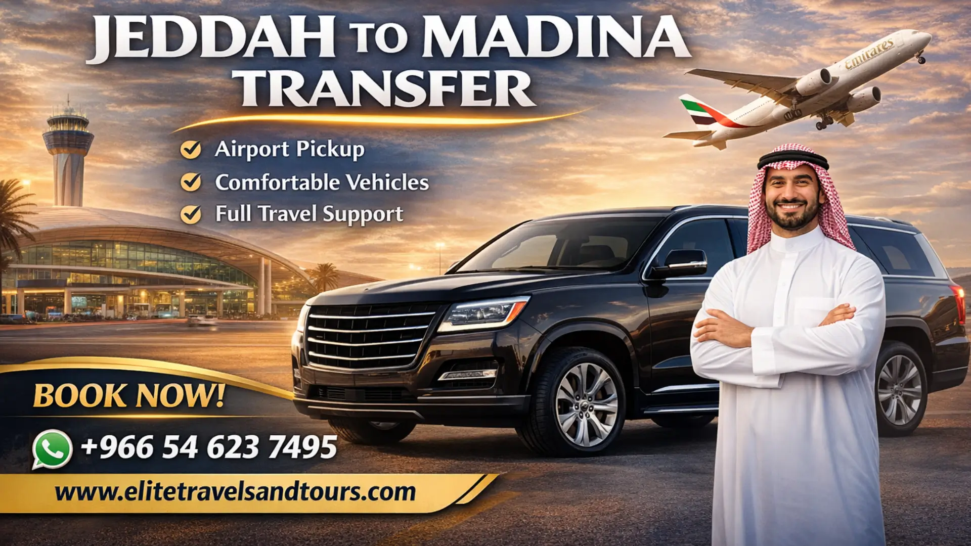 Best Travel Agency in Jeddah for Airport Pickup and Transfer to Madina With Complete Travel Assistance